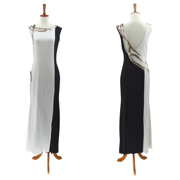 Oscar de la Renta Women 10 Spring 2013 Runway Gown Dress White Black FLAWS - Picture 2 of 16